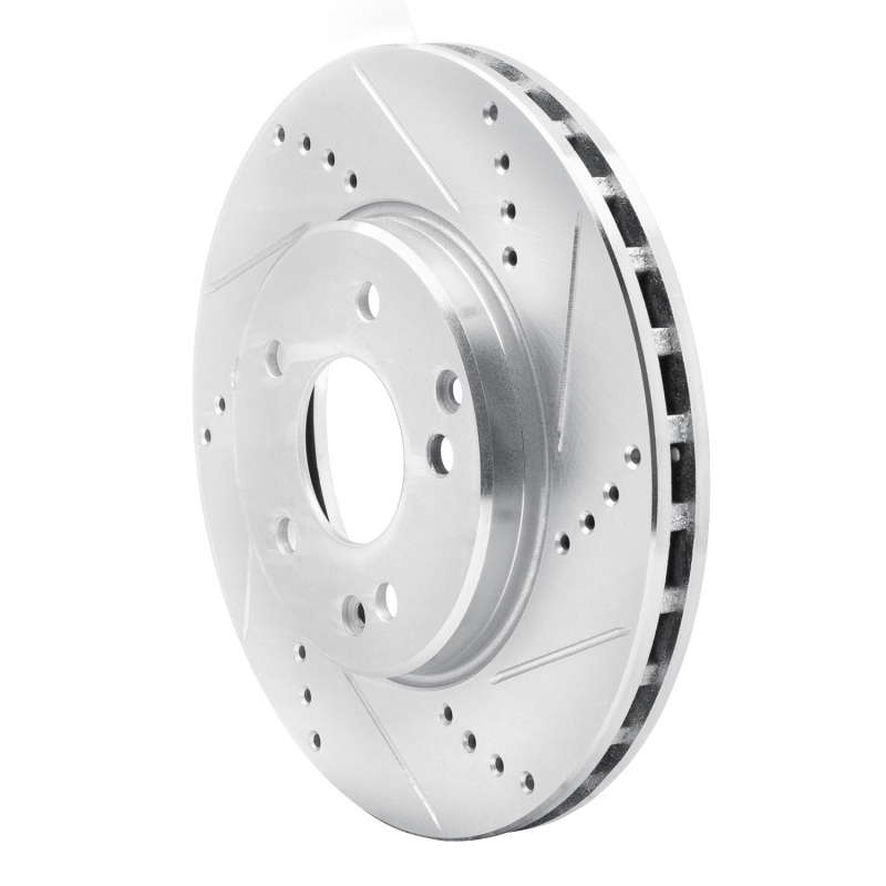 Mercedes-Benz SLK230 Brake Rotor (1) - Front Right - R1 Concepts - Drilled & Slotted - Silver - `96-`15